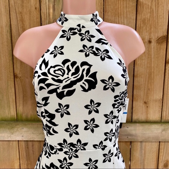 My Michelle Ivory Sheath Dress w/Black Floral NWT - Picture 4 of 8